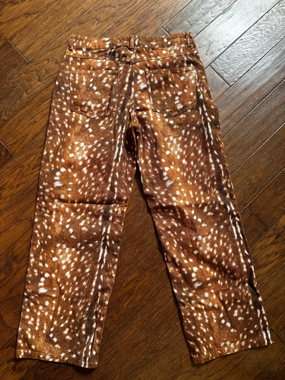 ASOS Brown Spotted Wide Leg Pants US 8 - Picture 4 of 8